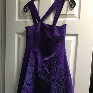Karen Mullen purple dress